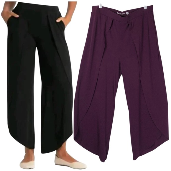 Betabrand Pants - Betabrand Womens All Day Flowy Split Leg Pull On Pants Size XL P Purple
